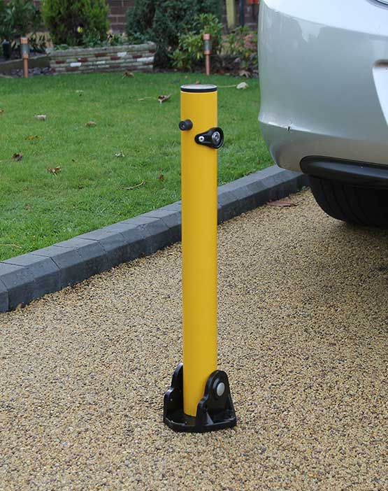 Autolok Yellow Fold Down Parking Post